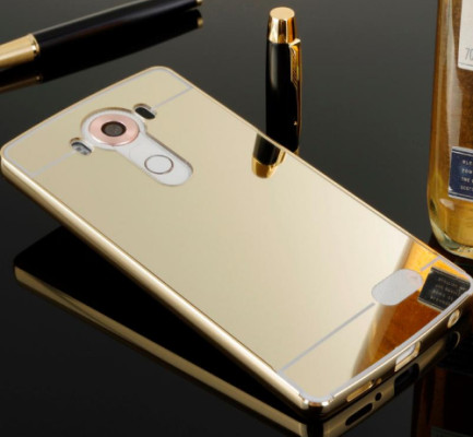 Добави още лукс Бъмпъри за телефони Луксозен алуминиев бъмпър с твърд огледален златист гръб за LG V10